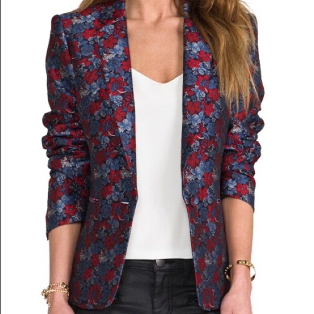 BCBGMAXAZRIA Kamryn Blazer in Dark Navy Multi
